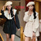 Ruffle Neck Double - Breasted Trench Coat